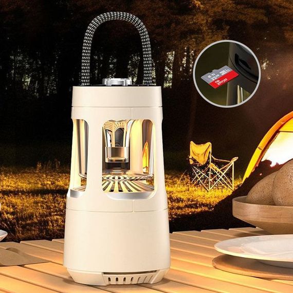 Кемпинговый фонарь аккумуляторный QD08 2in1 + Bluetooth колонка Biege | Зображення 3