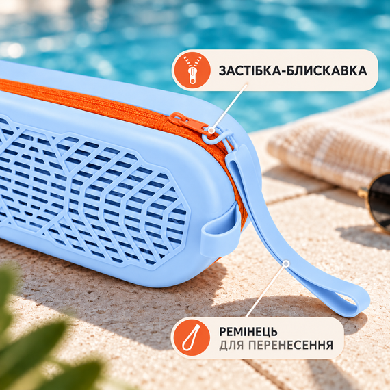 Дренажний силіконовий чохол для окулярів AquaGuard Pro на блискавці, для плавальних і спортивних окулярів, блакитний | Зображення 4
