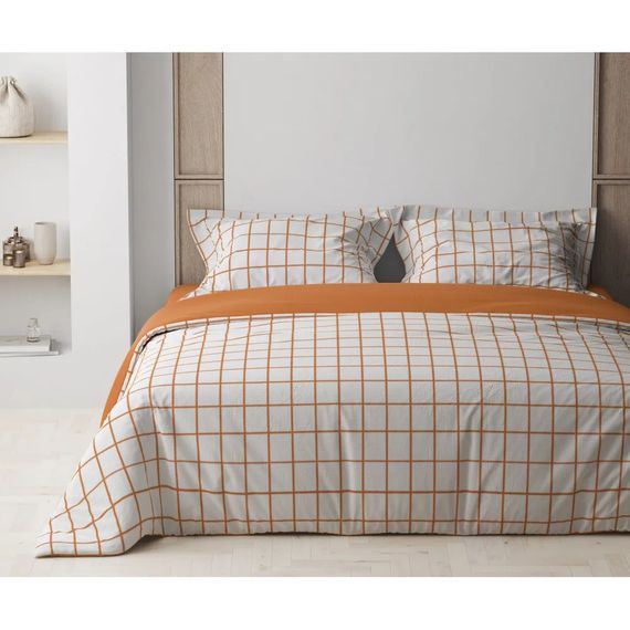 Постельное белье семейное ТЕП Happy Sleep Terracotta Check 2-03797-25233 150х220х2 см