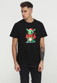 Футболка чоловіча чорна з принтом "Зелений дракон", M