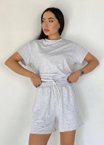 Женский летний костюм с шортами двухцветный GF07111 цвет серый, размер 42/44