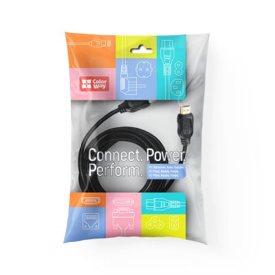 Кабель мультимедийный HDMI M to HDMI M 5.0m V2.0 4K60Hz black ColorWay (CW-CBHD080-BK) | Зображення 4