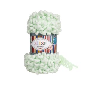 Пряжа ALIZE PUFFY FINE 464 м'ята алізе пуфі файн фантазійна нитка плюшева