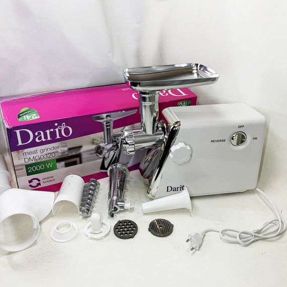 М'ясорубка електрична 2000 Вт Dario DMG0320. Колір: білий | Зображення 9