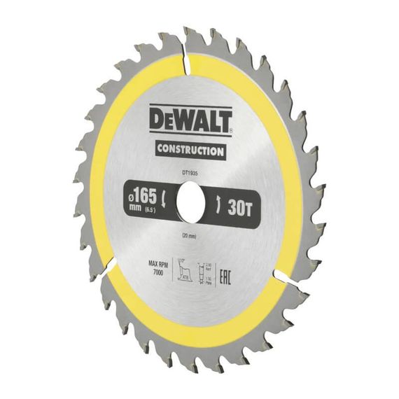 Диск пильний CONSTRUCTION 165*20мм DeWALT DT1935