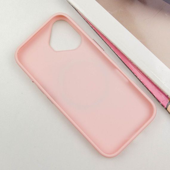 TPU чохол Bonbon Metal Style with MagSafe для Apple iPhone 16 (6.1") Рожевий / Light Pink | Зображення 1