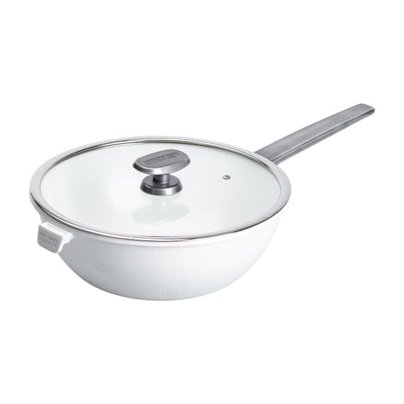 Алюмінієва сковорода 5.6 л з керамічним покриттям антипригарним Ø 30 см Біла MGC HP-4-460W