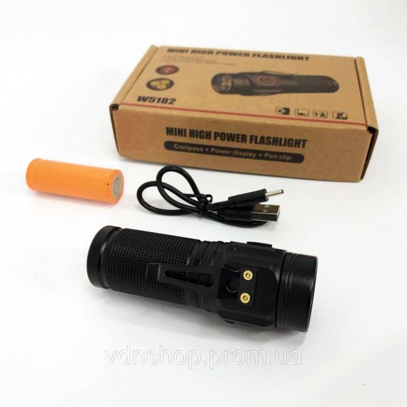 Кишеньковий тактичний ліхтар W5182-3XHP360, LED ліхтар потужний на вулицю Ручний cob KA-25 | Зображення 6