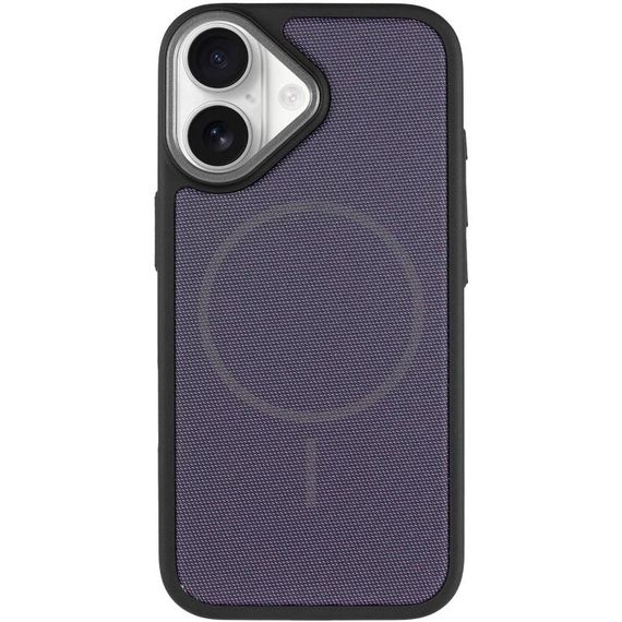 Чохол PC Textile Hybrid with Magnetic Fit для Apple iPhone 17 (6.3") Black / Purple | Зображення 1