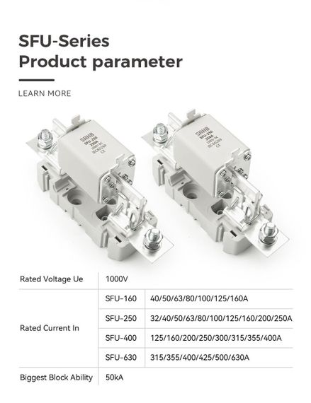 Тримач керамічного запобіжника Sahb DC до 160a 1000v | Зображення 4