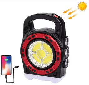Светодиодный Power Bank фонарь кемпинг на солнечной батарее HC-6678C 3LED+5COB, ЗУ micro USB