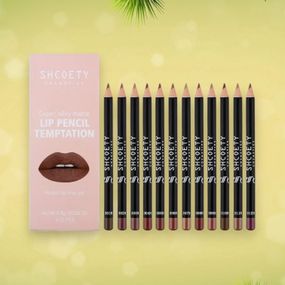 Набір із 12 олівців для губ від SHOETSY Cosmetics - матові стійкі відтінки для всіх типів шкіри