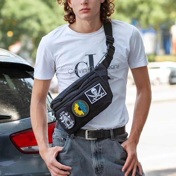 Стильная унисекс бананка, Бананка мужская без принта, Практичная мужская бананка нагрудная UG-24 | Зображення 3