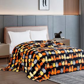 Плед флісовий Коти Чорний Love You 200 x 220 см