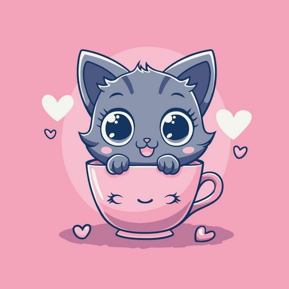 Картина по номерам "Пушистый чаечек" ©arttem_illustration 15654-AC 30х30 см