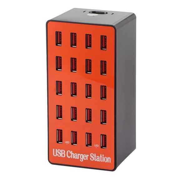 Мультизарядное устройство на 20 USB портов Addap MCS-A5, док-станция, 80W, orange (7379) | Зображення 4
