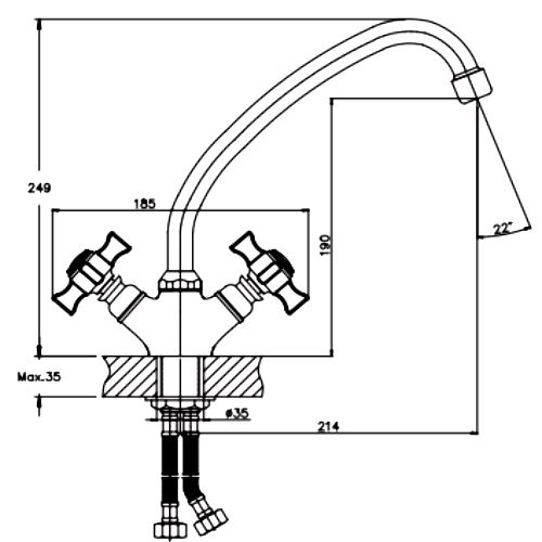 Змішувач для кухні HAIBA ZEUS 271 (HB0429) | Зображення 1