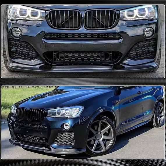 Накладка на передній бампер (для M-Sport 2014-2018, Карбон) для BMW X3 F-25 рр | Зображення 2