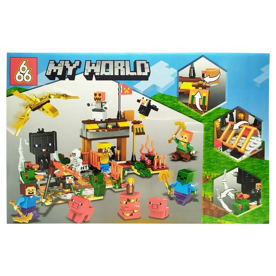 Конструктор для дітей Minecraft 443 деталей Ігровий набір конструктор Майнкрафт для дітей від 6 років