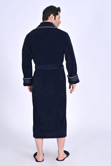 Чоловічий халат Nusa 1455 з тапочками синій 2XL | Зображення 5