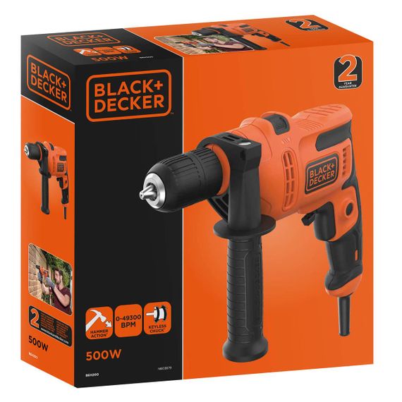 Дриль мережевий ударний BLACK+DECKER BEH200 | Зображення 2
