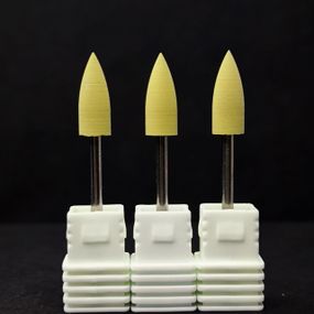 Желтый силиконовый полифовщик кутикулы конусный (средний)