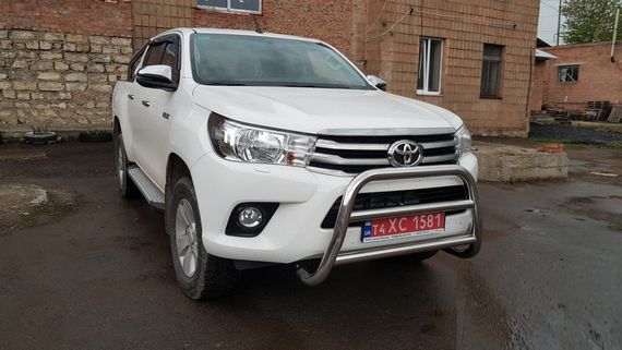 Кенгурятник WT007 (нерж) для Toyota Hilux 2015-2024 гг | Зображення 1