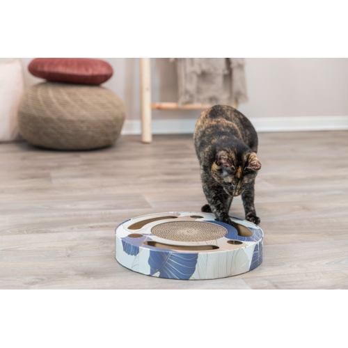 Царапка Trixie Барабан с двумя шариками и кошачьей мятой, картон, d 33×5,5 см (голубая) | Зображення 2