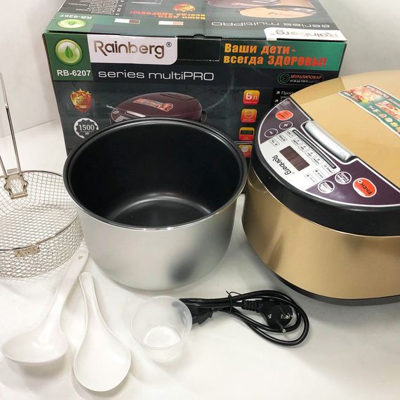 Мультиварка для приготовления еды Rainberg RB-6207 1500 Вт 6 л, Мультиварка 5 л для готовки NB-53 | Зображення 8