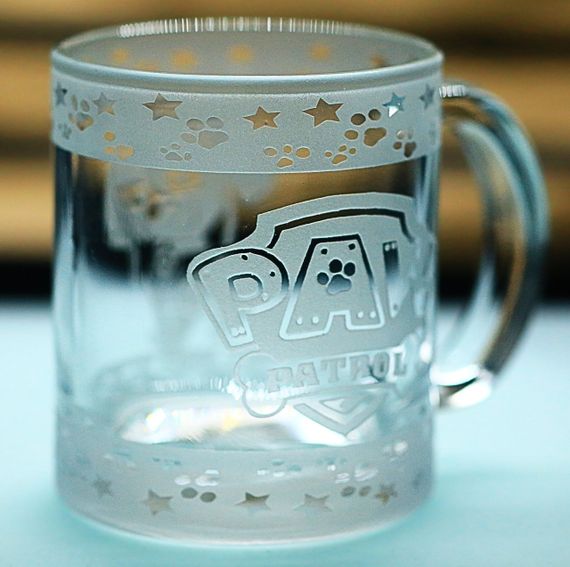 Дитяча скляна чашка-кружка 320 мл з гравіюванням Щенячий патруль Скай | Зображення 2