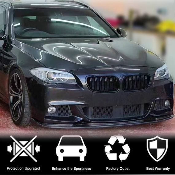 Накладка на передній бампер Lip V2 (для F10 M-Sport, Карбон) для BMW 5 серія F-10/11/07 2010-2016 рр | Зображення 1