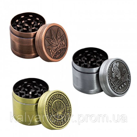 Гріндер металевий Amsterdam Leaf 4-part Zinc Grinder 40 mm | Зображення 2