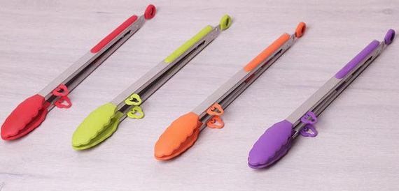 Щипці Kamille Delight 35.5см силіконові з металевою ручкою