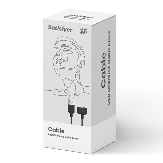 Зарядка (запасной кабель) для игрушек Satisfyer USB charging cable Black Sex Aura | Зображення 4