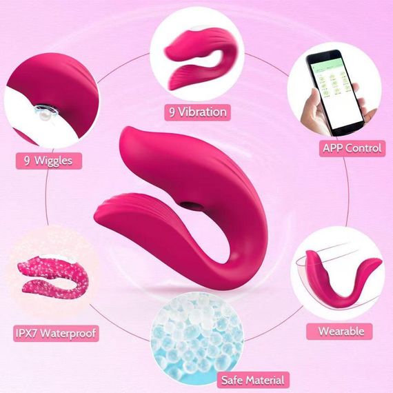 Смарт вібратор для двох Vibrator - pink - app control Sex Aura | Зображення 3