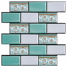 Декоративна ПВХ плитка на самоклейці 300х300х5мм М'ятна, ціна за 1 шт. (СПП-505) SW-00001139