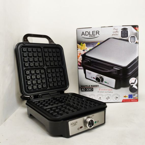 Електрична вафельниця Adler AD 3083 з антипригарним покриттям, регулюванням температури та 1800Вт TO-51 | Зображення 4