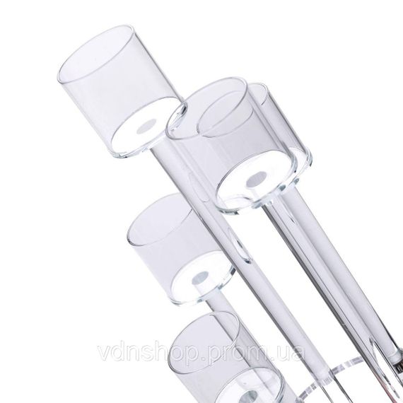 Підсвічник скляний на 5 свічок 16×38 см підсвічник декоративний прозорий на ніжці HP-4-14 | Зображення 4