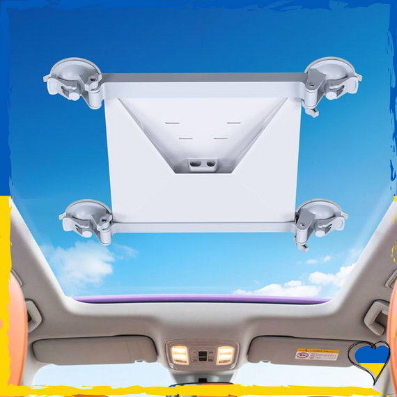 Автомобільне кріплення для Starlink mini на присосках білий