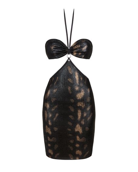 Платье под змеиную кожу Obsessive Vivianty dress XS/S, черное | Зображення 4