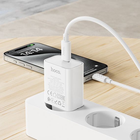СЗУ Hoco C143A Benefit PD20W (1USB-C) White | Зображення 7