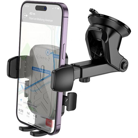Автотримач Hoco H65 Gamble one-button (center console) Black | Зображення 2