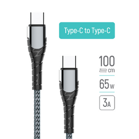 Кабель USB PD Type-C/Type-C ColorWay CW-CBPDCC040-GR 3,0A 65W 1м сірий