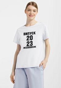 Футболка жіноча біла з принтом "Майбутнє за нами", M