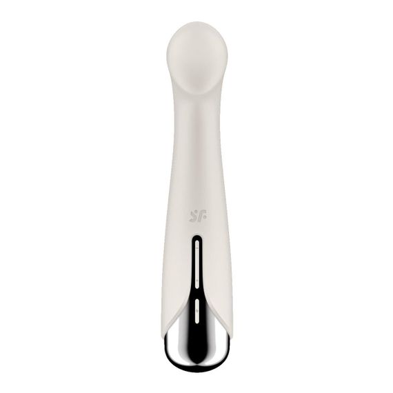 Вибратор с ротацией Satisfyer Spinning G-Spot 1 Beige, плоская площадка для стимуляции точки G sexstyle | Зображення 5