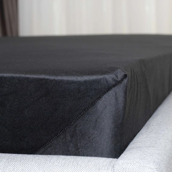 Простынь на резинке двуспальное ТЕП VELOUR 2-04824_34659 180х200 см черная | Зображення 1