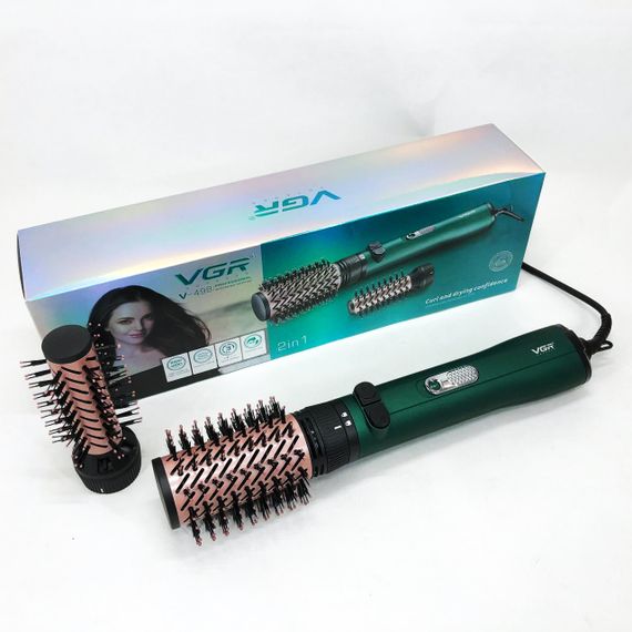 Фен електричний з насадками VGR, Фен з іонізацією і регулюванням температури професійна щітка ZK-42 | Зображення 2