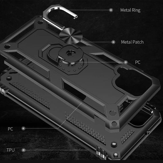 Противоударный чехол Serge Ring магнитный держатель (Ударопрочный) для Samsung Galaxy A12/M12 | Зображення 4