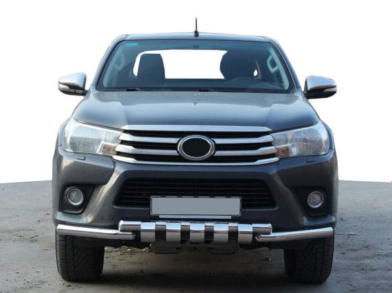 Передній захист F3-34 (нерж.) для Toyota Hilux 2015-2024 рр