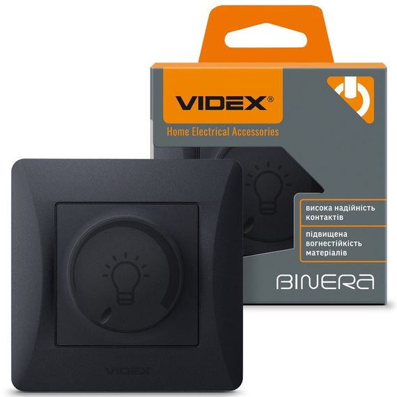 Димер LED 200 Вт с повышенной огнеупорностью VIDEX BINERA VF-BNDML200-BG черный графит | Зображення 1